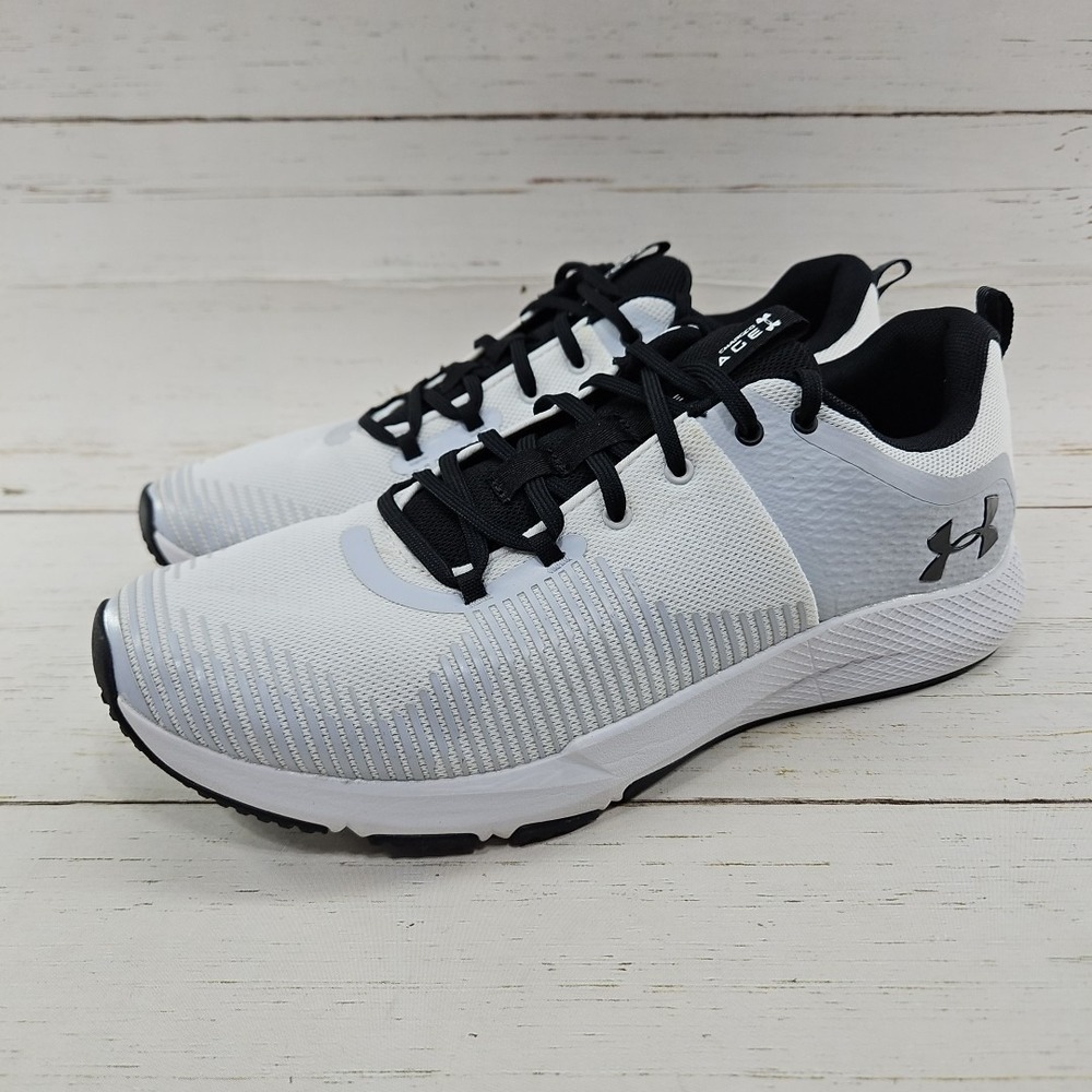 Under Armour Charged Engage Mens 12 Training Shoes White Sneakers 3022616-100